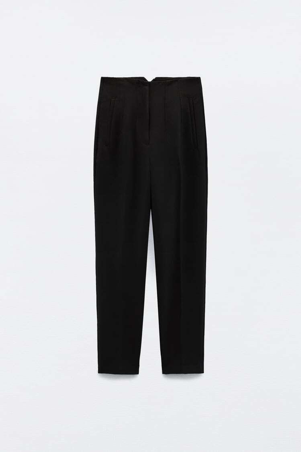 ZARA БРЮКИ С ВЫСОКОЙ ПОСАДКОЙ, ЧЕРНЫЙ