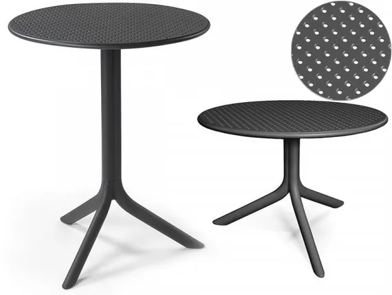 Регулируемый пластиковый стол Step Ø60 см, антрацит