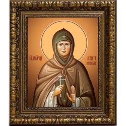 Августа Защук, преподобномученица, схимонахиня. Икона на холсте. В раме 17 х 21 см.