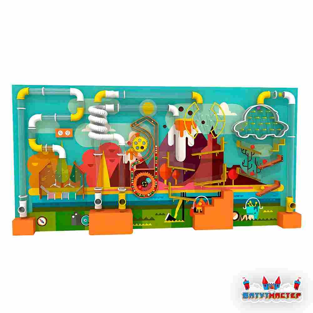 Интерактивная стена для детей «Путь к вершине», 4,8×1,8×0,6 м