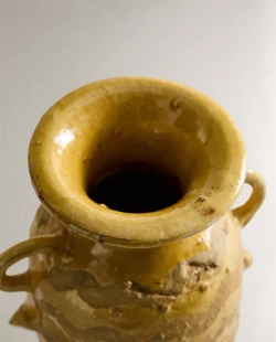 ZARA HOME УДЛИНЕННАЯ ВАЗА ИЗ КЕРАМИКИ, ЖЕЛТЫЙ