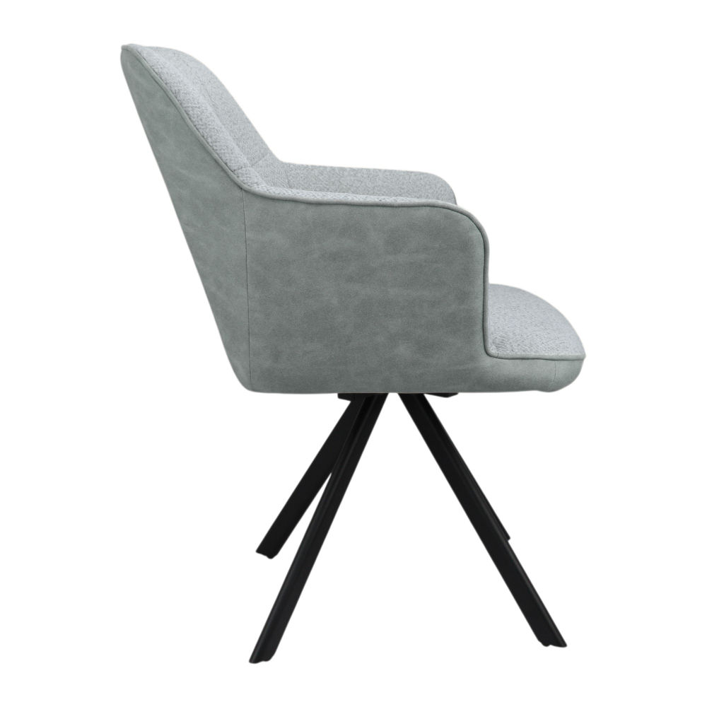 Стул поворотный "Ная М 360" (арт. 120П8), велюр Сити 05 / иск. нубук Кипрус 10, ножка профильная черная