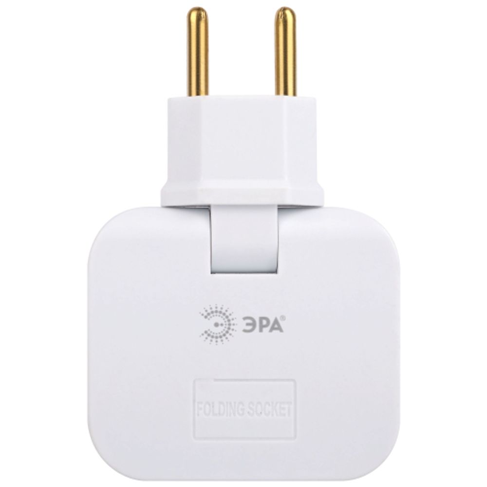 Разветвитель электрический ЭРА SPF-3-FL поворотный на 3 розетки 10А белый | Тройники