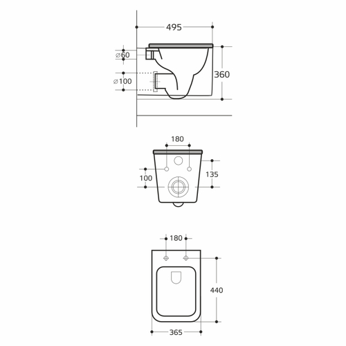 Унитаз подвесной безободковый WAVE LINE Tornado3.0, сид. дюропласт, м/л, быстр, БЕЛЫЙ глянец (L)