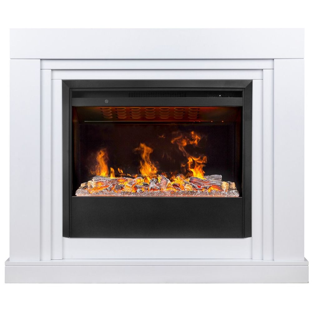 Электрокамин RealFlame Stanley 26 WT белый с очагом 3D Helios 26 SBG