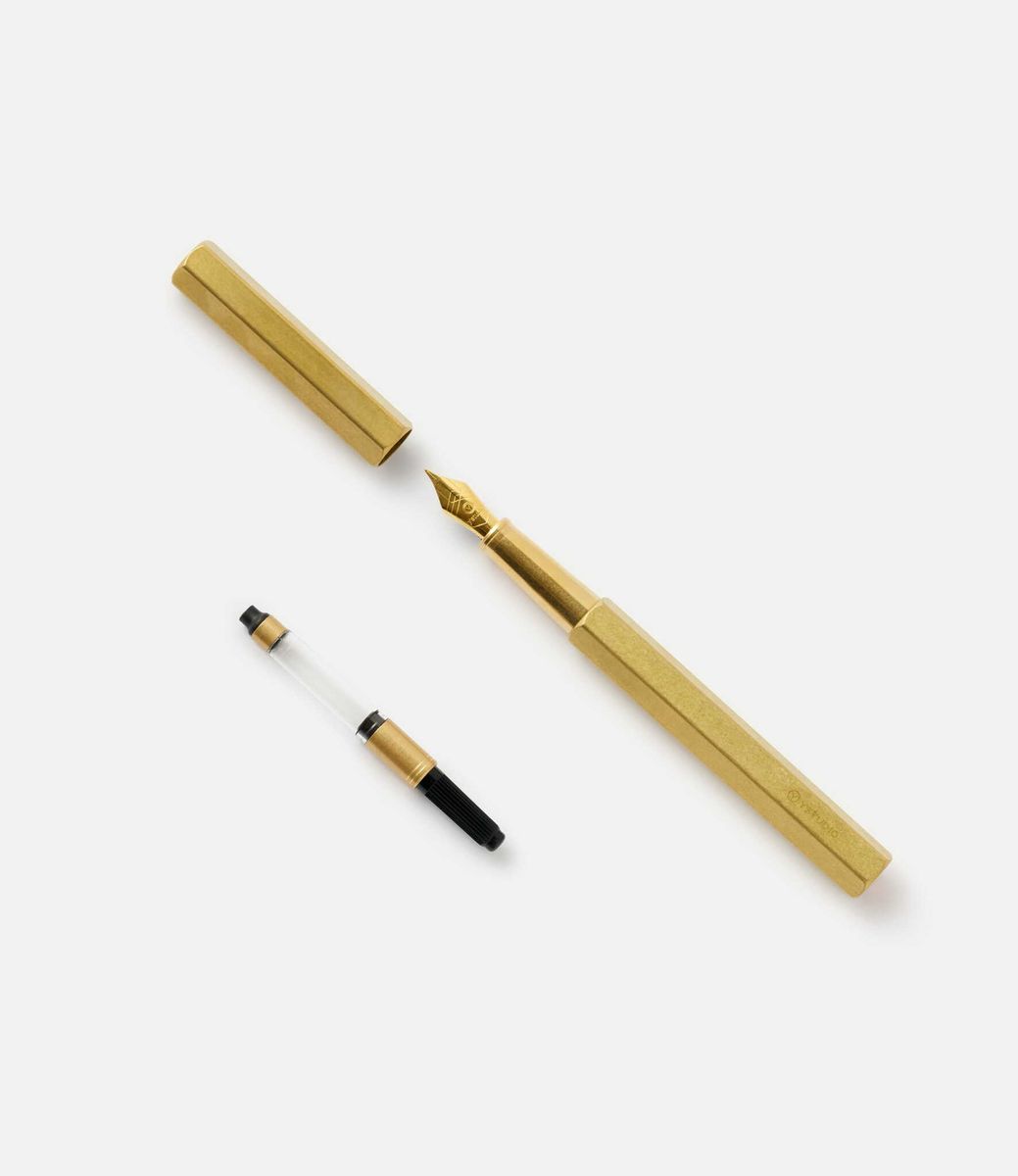 Ystudio Classic Revolve Fountain Pen Brass — перьевая ручка из латуни