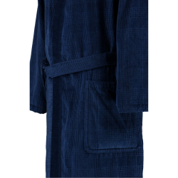 Элитный халат велюровый мужской 3807 синий от Cawo Германия