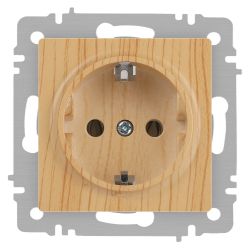 Розетка Intro Accent 6-202-11 2P+E Schuko 16А-250В IP20 СУ AL/CU cосна | Intro