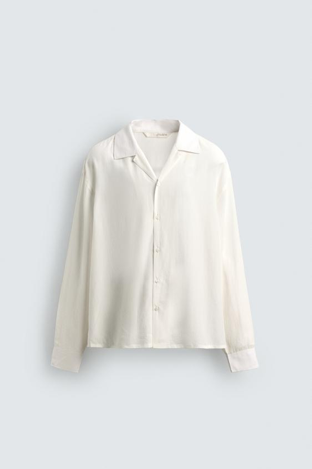 ZARA РУБАШКА RELAXED FIT ИЗ СТРУЯЩЕЙСЯ ТКАНИ, БЕЛЫЙ