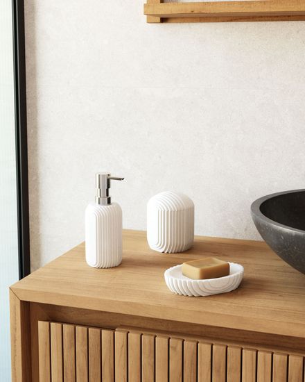 Дозатор для мыла из искусственного камня Ateneas белый