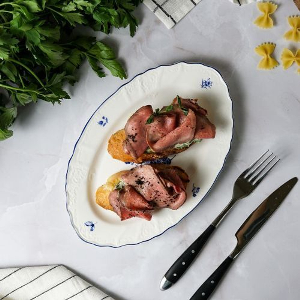 Блюдо овальное 25 см,коллекция "Blue Flower" P.L. Proff Cuisine