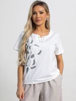 Блуза Дикки (белый/розы) Б15834-4М LT Collection