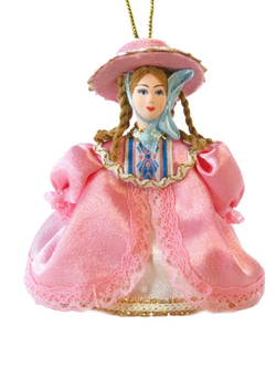 Кукла-подвеска сувенирная Барышня в шляпке