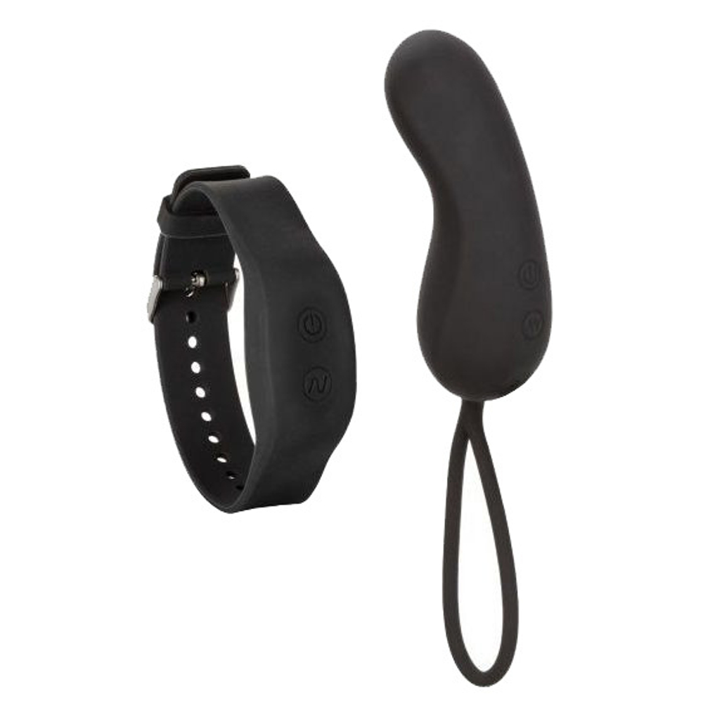 Черное виброяйцо с браслетом-пультом California Exotic Novelties Wristband Remote Curve SE-0077-41-3
