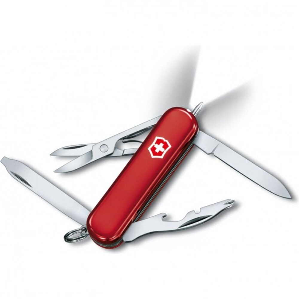 Нож-брелок Victorinox Classic Midnite Manager, 58 мм, 10 функций, красный