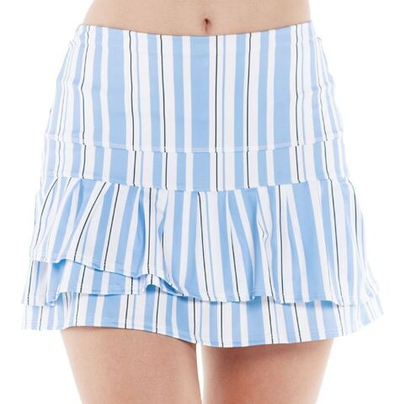 Теннисная юбка Lucky in Love Tech Performance Long Architect Stripe Skirt - Blue
