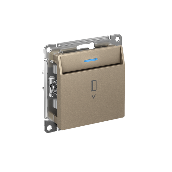 Выключатель карточный AtlasDesign 10А с подсветкой без задержки отключения механизм шампань SE ATN000514