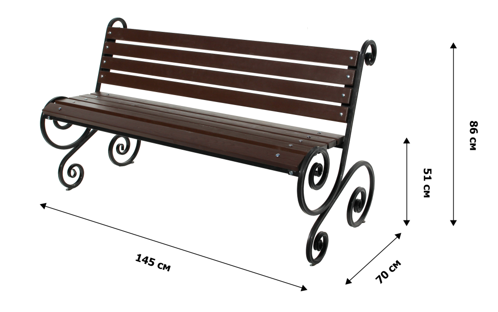 Лавочка садовая Garden Story Шарм разборная 1,5м (без подлокотников)