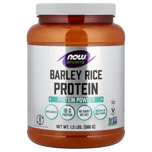 NOW Foods, Sports, протеиновый порошок из ячменя и риса, без добавок, 680 г (1,5 фунта)