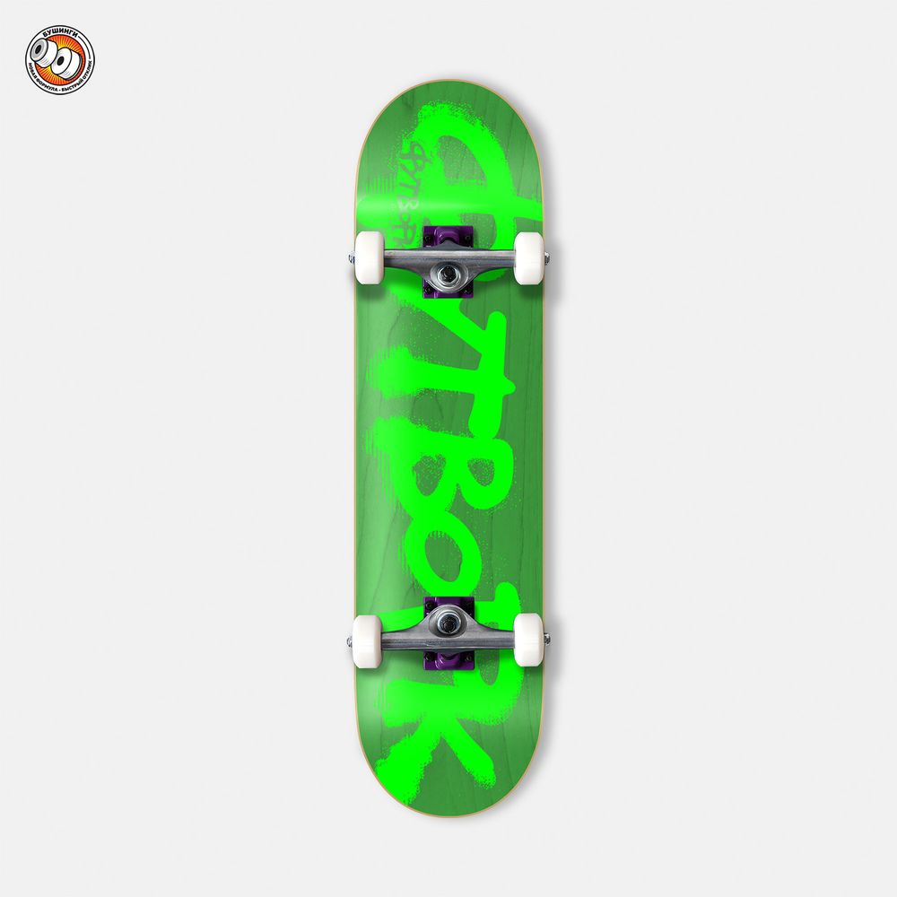 Скейтборд Футворк Progress Лого Неон Зеленый 8” (Purple/Raw)