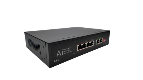 Коммутатор POE 04G20GB-A на 4 порта AI Hi-POE (4+2) - POE RJ45 Порт: 1 Гбит/с