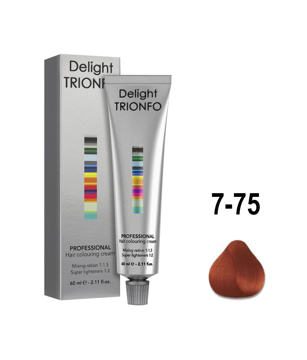 ДТ 7-75 стойкая крем-краска для волос Средний русый медный золотистый 60 мл V