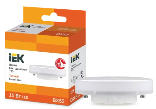 Лампа светодиодная T75 таблетка 15Вт 230В 3000К GX53 IEK