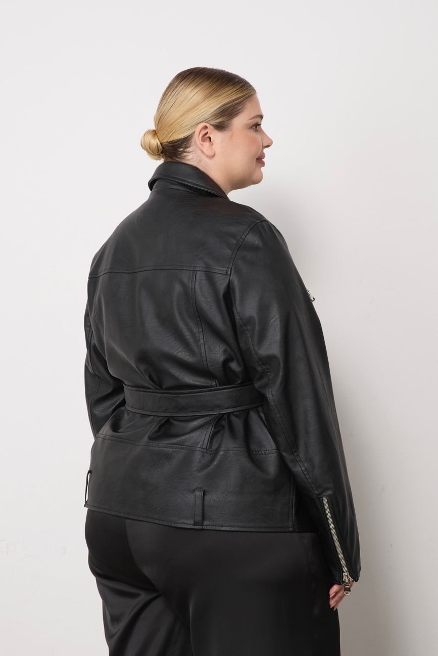 Куртка-косуха из экокожи, черный