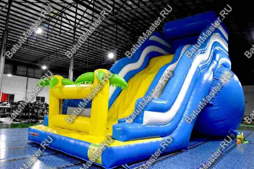 Большой надувной батут-горка "Волна - 2" 15*7*11 м