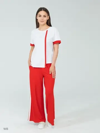 Костюм трикотажный оверсайз с широкими брюками