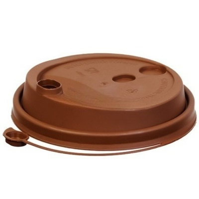 Крышка для стакана (d-90 мм) с питейником коричневый МАТОВАЯ ВЗЛП (50/1000 шт) 3001М/Кор