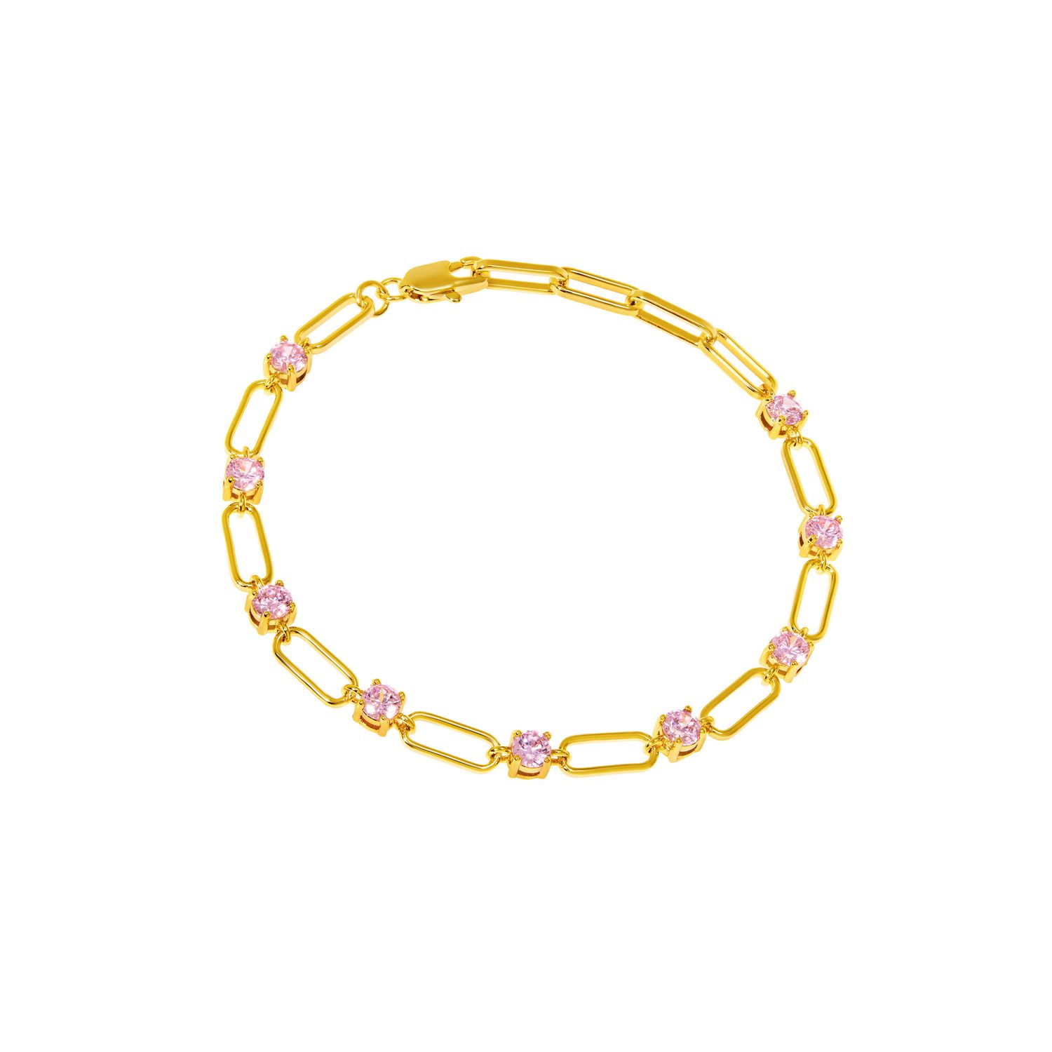 Браслет Amazing Gold Circle Bracelet - Pink