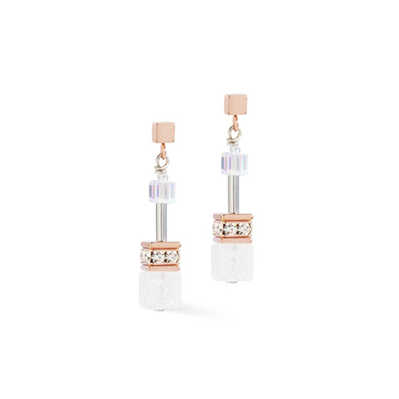 Серьги Coeur de Lion White-Rose Gold 3018/21-1425
