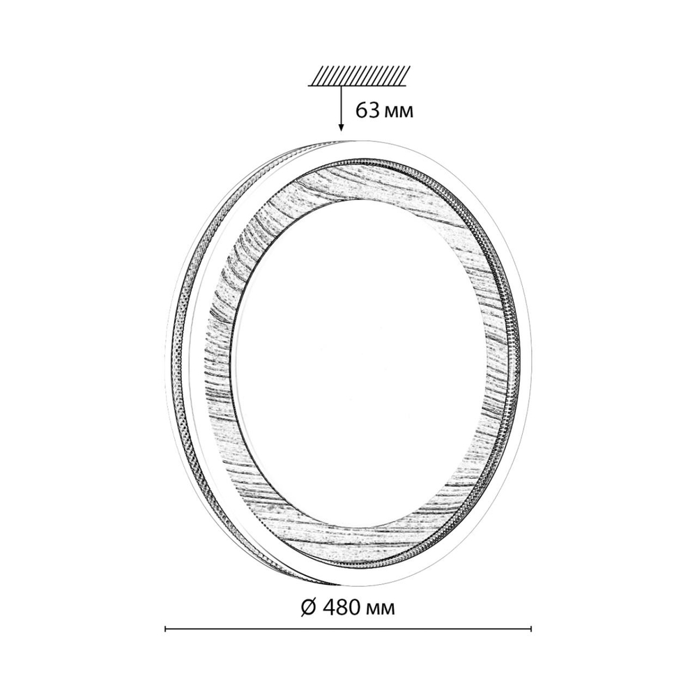 7681/ELN COLOR SN 164 Светильник пластик/сер под дер LED 76Вт 3000/4000/6000K D480 IP43 CCT MAVI WOOD
