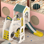 Игровой комплекс UNIX Kids Playhouse с горкой и качелями белый