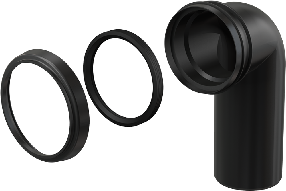 Стоковое колено Alcadrain 90/90, черный (M908)