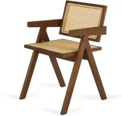 Стул Nordic, орех, светлый ротанг
