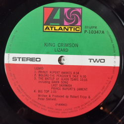 Винтажная виниловая пластинка LP King Crimson Lizard (Japan 1977) (No Obi) P-10347A