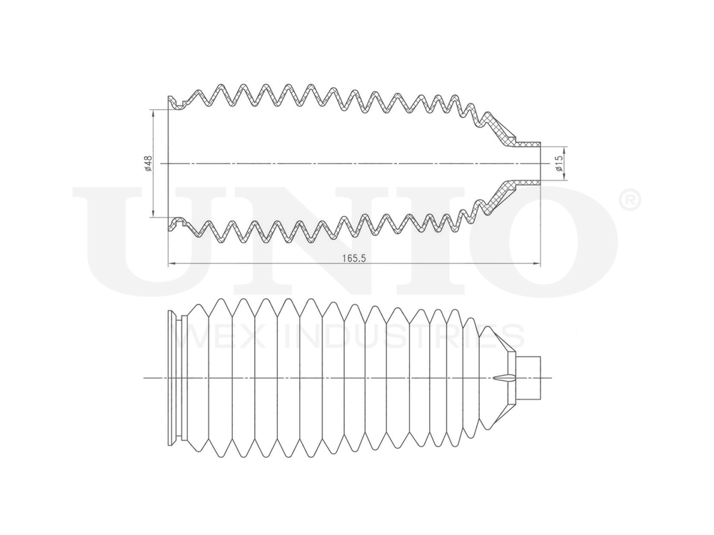 Пыльник рулевой рейки UNIO DUC-20016