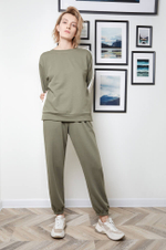 22428 Джемпер женский (молочный / хаки)