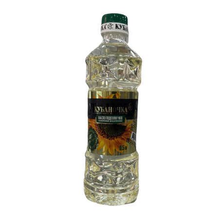 Масло подсолнечное рафинированное Кубаночка 0,5 л