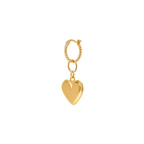 Gold Naked Heart Rope Earring