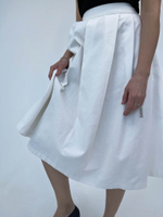 Джинсовая юбка молочная 5