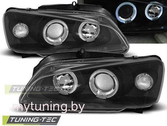 Передние фары ANGEL EYES BLACK для Peugeot 106