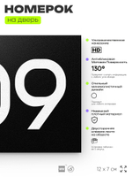 Номер на дверь 909, табличка на дверь для офиса, квартиры, кабинета, аудитории, склада, черная 120х70 мм, Айдентика Технолоджи