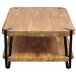 Стол журнальный лофт Флеверс, массив дуба, металл