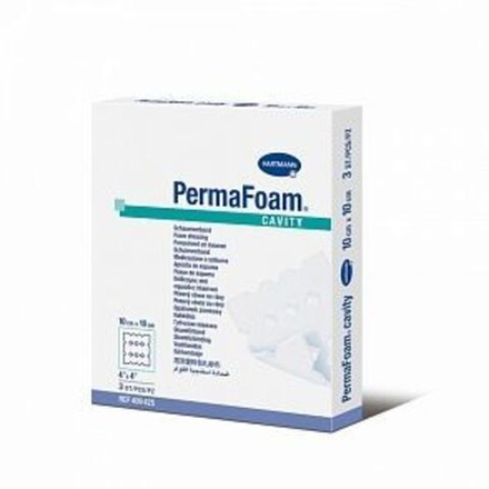 PERMAFOAM cavity - Губч.пов. для тампонирования глубоких ран: 10х10 см; 3 шт.
