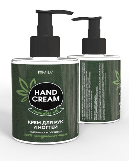 Крем для рук и ногтей с конопляным маслом и пантенолом. 300 мл.