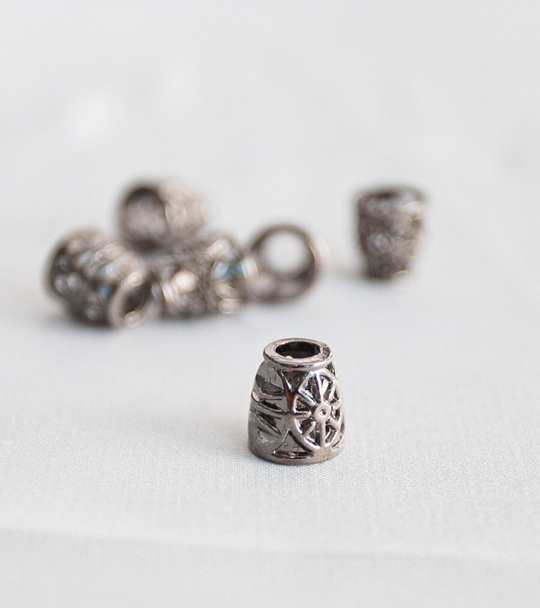 Наконечник метал, черненый, резной №4074