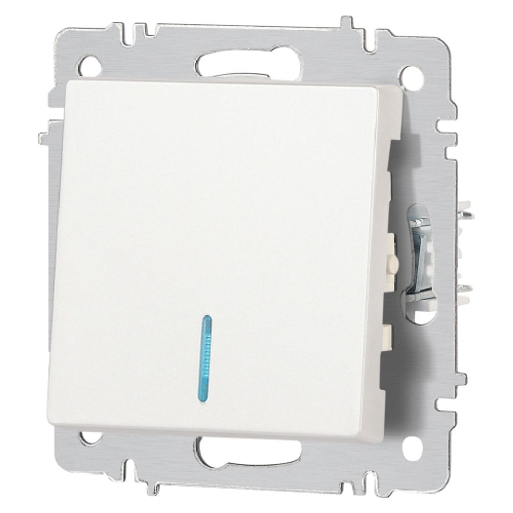 Выключатель Intro Accent 6-102-06 с подсветкой, 10А-250В, IP20, СУ, AL/CU, перламутр | Intro
